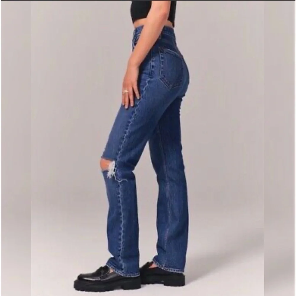 Abercrombie & Fitch Jeans The 90’s Straight Ultra High Rise Festival Y2K Blue 25